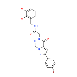 ChemSpider 2D Image | 2-[2-(4-Bromophenyl)-4-oxopyrazolo[1,5-d][1,2,4]triazin-5(4H)-yl]-N-(2,3-dimethoxybenzyl)acetamide | C22H20BrN5O4