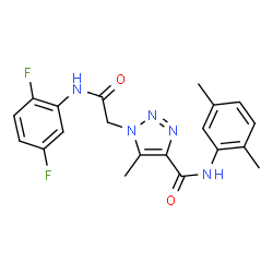 ChemSpider 2D Image | 1-{2-[(2,5-Difluorophenyl)amino]-2-oxoethyl}-N-(2,5-dimethylphenyl)-5-methyl-1H-1,2,3-triazole-4-carboxamide | C20H19F2N5O2