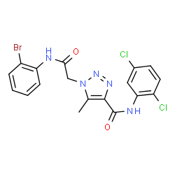 ChemSpider 2D Image | 1-{2-[(2-Bromophenyl)amino]-2-oxoethyl}-N-(2,5-dichlorophenyl)-5-methyl-1H-1,2,3-triazole-4-carboxamide | C18H14BrCl2N5O2