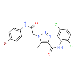 ChemSpider 2D Image | 1-{2-[(4-Bromophenyl)amino]-2-oxoethyl}-N-(2,5-dichlorophenyl)-5-methyl-1H-1,2,3-triazole-4-carboxamide | C18H14BrCl2N5O2