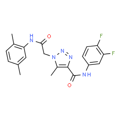 ChemSpider 2D Image | N-(3,4-Difluorophenyl)-1-{2-[(2,5-dimethylphenyl)amino]-2-oxoethyl}-5-methyl-1H-1,2,3-triazole-4-carboxamide | C20H19F2N5O2