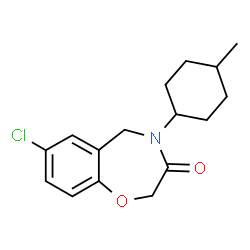 ChemSpider 2D Image | 7-Chloro-4-(4-methylcyclohexyl)-4,5-dihydro-1,4-benzoxazepin-3(2H)-one | C16H20ClNO2