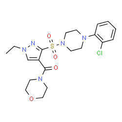 ChemSpider 2D Image | (3-{[4-(2-Chlorophenyl)-1-piperazinyl]sulfonyl}-1-ethyl-1H-pyrazol-4-yl)(4-morpholinyl)methanone | C20H26ClN5O4S