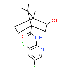 ChemSpider 2D Image | N-(3,5-Dichloro-2-pyridinyl)-3-hydroxy-4,7,7-trimethylbicyclo[2.2.1]heptane-1-carboxamide | C16H20Cl2N2O2