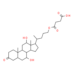 ChemSpider 2D Image | 4-[(7,12-Dihydroxy-3-oxocholan-24-yl)oxy]-4-oxobutanoic acid | C28H44O7