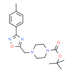 ChemSpider 2D Image | 2-Methyl-2-propanyl 4-{[3-(4-methylphenyl)-1,2,4-oxadiazol-5-yl]methyl}-1-piperazinecarboxylate | C19H26N4O3