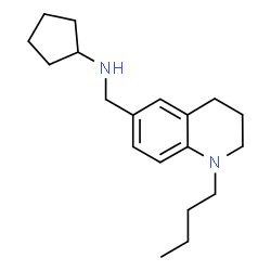 ChemSpider 2D Image | N-((1-Butyl-1,2,3,4-tetrahydroquinolin-6-yl)methyl)cyclopentanamine | C19H30N2