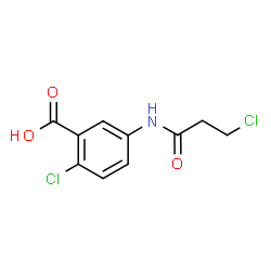 ChemSpider 2D Image | 2-Chloro-5-[(3-chloropropanoyl)amino]benzoic acid | C10H9Cl2NO3
