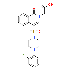ChemSpider 2D Image | [4-{[4-(2-Fluorophenyl)-1-piperazinyl]sulfonyl}-1-oxo-2(1H)-isoquinolinyl]acetic acid | C21H20FN3O5S