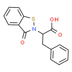 ChemSpider 2D Image | 2-(3-Oxo-1,2-benzothiazol-2(3H)-yl)-3-phenylpropanoic acid | C16H13NO3S