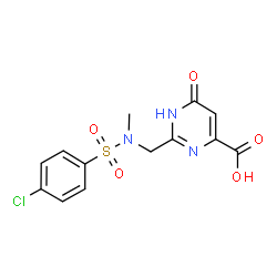 ChemSpider 2D Image | 2-({[(4-Chlorophenyl)sulfonyl](methyl)amino}methyl)-6-oxo-1,6-dihydro-4-pyrimidinecarboxylic acid | C13H12ClN3O5S