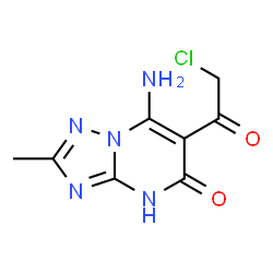 ChemSpider 2D Image | 7-Amino-6-(chloroacetyl)-2-methyl[1,2,4]triazolo[1,5-a]pyrimidin-5(1H)-one | C8H8ClN5O2