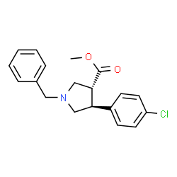 ChemSpider 2D Image | Methyl (3R,4S)-1-benzyl-4-(4-chlorophenyl)-3-pyrrolidinecarboxylate | C19H20ClNO2