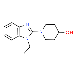 ChemSpider 2D Image | 1-(1-Ethyl-1H-benzimidazol-2-yl)-4-piperidinol | C14H19N3O