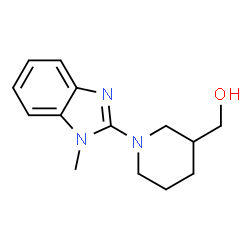 ChemSpider 2D Image | [1-(1-Methyl-1H-benzimidazol-2-yl)-3-piperidinyl]methanol | C14H19N3O