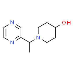 ChemSpider 2D Image | 1-[1-(2-Pyrazinyl)ethyl]-4-piperidinol | C11H17N3O