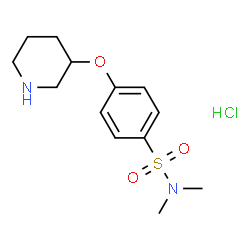 ChemSpider 2D Image | N,N-dimethyl-4-(piperidin-3-yloxy)benzenesulfonamide hydrochloride | C13H21ClN2O3S