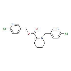 ChemSpider 2D Image | (6-Chloro-3-pyridinyl)methyl 1-[(6-chloro-3-pyridinyl)methyl]-2-piperidinecarboxylate | C18H19Cl2N3O2