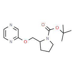 ChemSpider 2D Image | tert-Butyl 2-((pyrazin-2-yloxy)methyl)pyrrolidine-1-carboxylate | C14H21N3O3