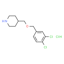 ChemSpider 2D Image | 4-{[(3,4-dichlorophenyl)methoxy]methyl}piperidine hydrochloride | C13H18Cl3NO