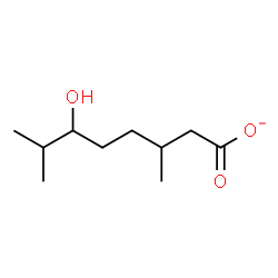 ChemSpider 2D Image | 6-Hydroxy-3,7-dimethyloctanoate | C10H19O3