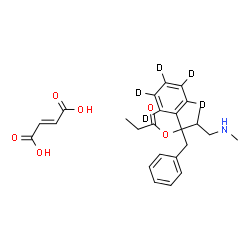 ChemSpider 2D Image | 3-Methyl-4-(methylamino)-1-phenyl-2-(~2~H_5_)phenyl-2-butanyl propanoate (2E)-2-butenedioate (1:1) | C25H26D5NO6