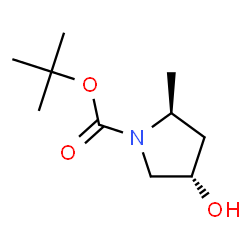 ChemSpider 2D Image | tert-butyl (2S,4S)-4-hydroxy-2-methylpyrrolidine-1-carboxylate | C10H19NO3