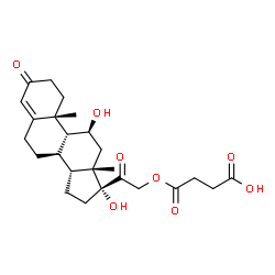 ChemSpider 2D Image | 4-{[(8alpha,9beta,11beta,14beta)-11,17-Dihydroxy-3,20-dioxopregn-4-en-21-yl]oxy}-4-oxobutanoic acid | C25H34O8