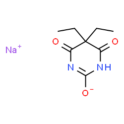 ChemSpider 2D Image | Sodium 5,5-diethyl-4,6-dioxo-1,4,5,6-tetrahydro-2-pyrimidinolate | C8H11N2NaO3