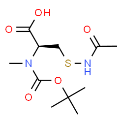 ChemSpider 2D Image | S-Acetamido-N-methyl-N-{[(2-methyl-2-propanyl)oxy]carbonyl}-D-cysteine | C11H20N2O5S