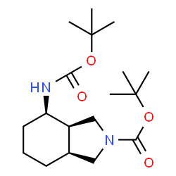 ChemSpider 2D Image | (3aR,4R,7aS)-tert-Butyl 4-((tert-butoxycarbonyl)amino)hexahydro-1H-isoindole-2(3H)-carboxylate | C18H32N2O4