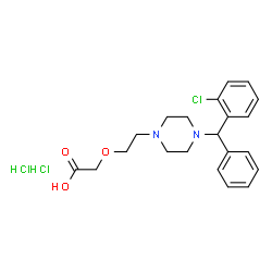 ChemSpider 2D Image | (2-{4-[(2-Chlorophenyl)(phenyl)methyl]-1-piperazinyl}ethoxy)acetic acid dihydrochloride | C21H27Cl3N2O3