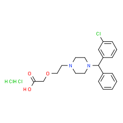 ChemSpider 2D Image | (2-{4-[(3-Chlorophenyl)(phenyl)methyl]-1-piperazinyl}ethoxy)acetic acid dihydrochloride | C21H27Cl3N2O3