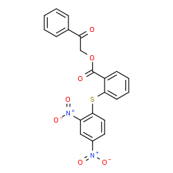 ChemSpider 2D Image | 2-Oxo-2-phenylethyl 2-[(2,4-dinitrophenyl)sulfanyl]benzoate | C21H14N2O7S
