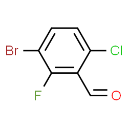 ChemSpider 2D Image | 3-Bromo-6-chloro-2-fluorobenzaldehyde | C7H3BrClFO