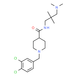 ChemSpider 2D Image | 1-(3,4-Dichlorobenzyl)-N-[3-(dimethylamino)-2,2-dimethylpropyl]-4-piperidinecarboxamide | C20H31Cl2N3O