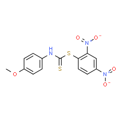 ChemSpider 2D Image | 2,4-Dinitrophenyl (4-methoxyphenyl)carbamodithioate | C14H11N3O5S2