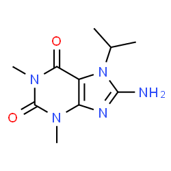 ChemSpider 2D Image | 8-Amino-7-isopropyl-1,3-dimethyl-1H-purine-2,6(3H,7H)-dione | C10H15N5O2