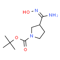 ChemSpider 2D Image | tert-Butyl 3-(N-hydroxycarbamimidoyl)pyrrolidine-1-carboxylate | C10H19N3O3