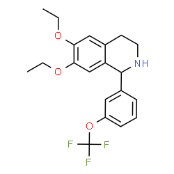 ChemSpider 2D Image | 6,7-Diethoxy-1-[3-(trifluoromethoxy)phenyl]-1,2,3,4-tetrahydroisoquinoline | C20H22F3NO3