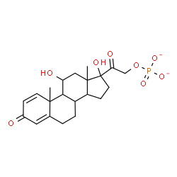 ChemSpider 2D Image | 11,17-Dihydroxy-3,20-dioxopregna-1,4-dien-21-yl phosphate | C21H27O8P