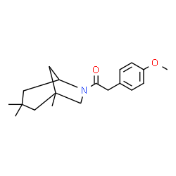 ChemSpider 2D Image | 2-(4-Methoxyphenyl)-1-(1,3,3-trimethyl-6-azabicyclo[3.2.1]oct-6-yl)ethanone | C19H27NO2