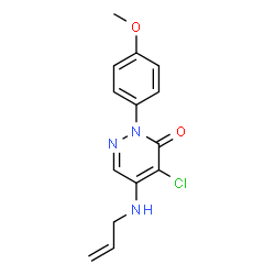 ChemSpider 2D Image | 5-(Allylamino)-4-chloro-2-(4-methoxyphenyl)-3(2H)-pyridazinone | C14H14ClN3O2