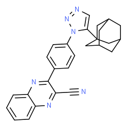 ChemSpider 2D Image | 3-{4-[5-(Adamantan-1-yl)-1H-1,2,3-triazol-1-yl]phenyl}-2-quinoxalinecarbonitrile | C27H24N6