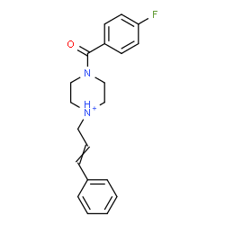 ChemSpider 2D Image | 1-Cinnamyl-4-(4-fluorobenzoyl)piperazin-1-ium | C20H22FN2O
