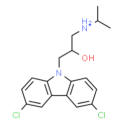 ChemSpider 2D Image | 3-(3,6-Dichloro-9H-carbazol-9-yl)-2-hydroxy-N-isopropyl-1-propanaminium | C18H21Cl2N2O