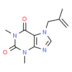 ChemSpider 2D Image | 1,3-Dimethyl-7-(2-methyl-allyl)-3,7-dihydro-purine-2,6-dione | C11H14N4O2