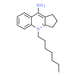 ChemSpider 2D Image | 9-Amino-4-heptyl-2,3-dihydro-1H-cyclopenta[b]quinolinium | C19H27N2