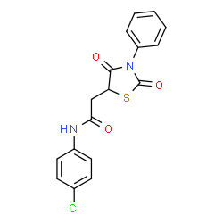 ChemSpider 2D Image | N-(4-Chlorophenyl)-2-(2,4-dioxo-3-phenyl-1,3-thiazolidin-5-yl)acetamide | C17H13ClN2O3S