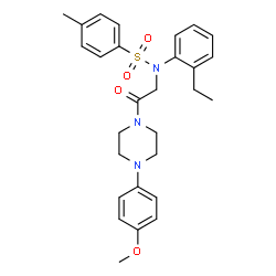 ChemSpider 2D Image | N-(2-Ethylphenyl)-N-{2-[4-(4-methoxyphenyl)-1-piperazinyl]-2-oxoethyl}-4-methylbenzenesulfonamide | C28H33N3O4S